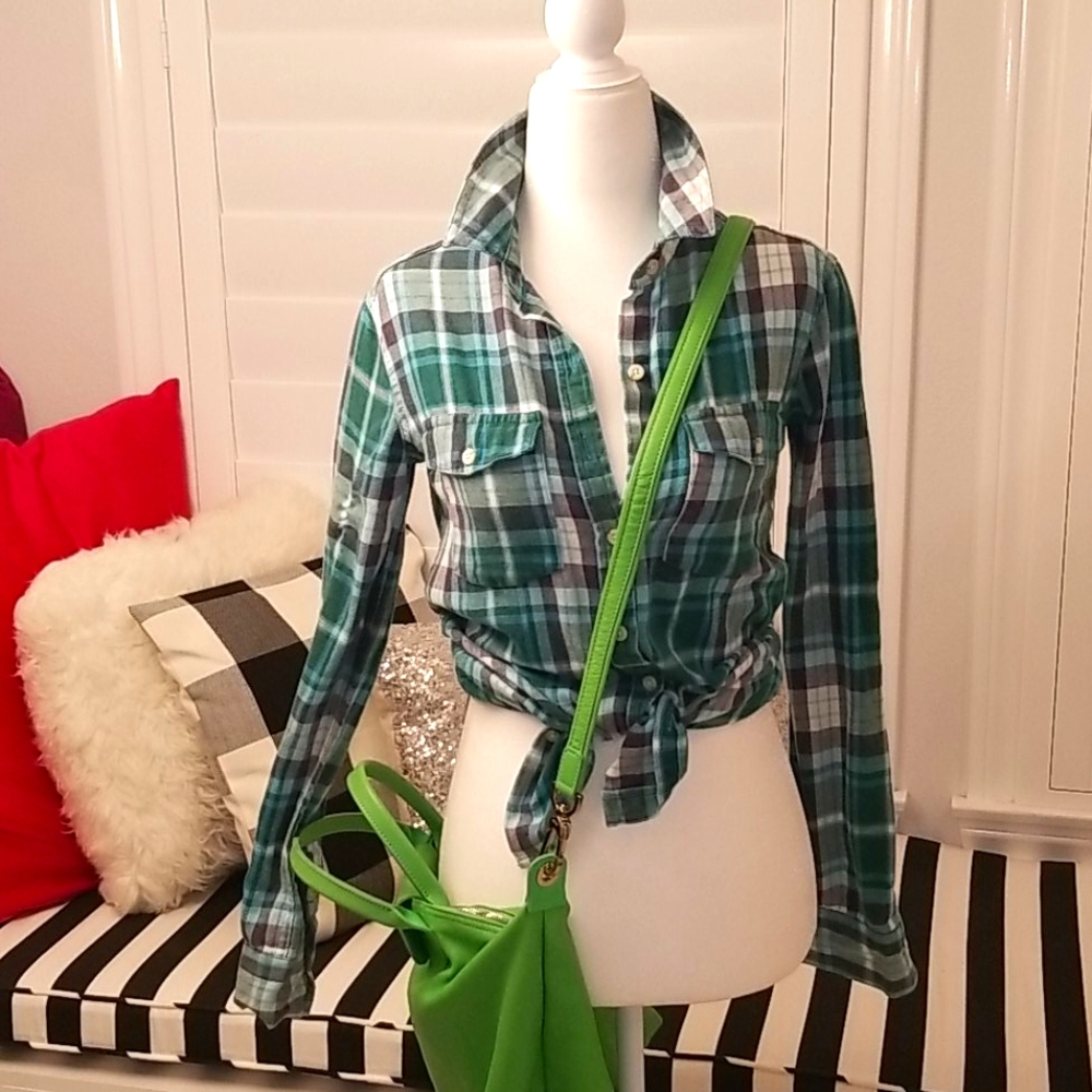 Green flannel shirts